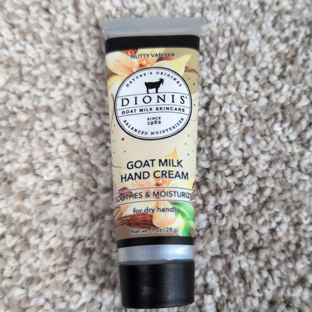 Dionis Goat Milk Hand Cream Nutty‎ Vanilla Moisturizing Skincare Travel Size